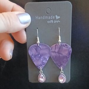 Handmade Purple Dangle Earrings